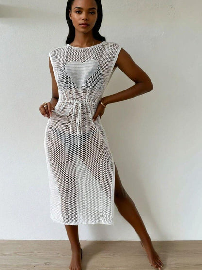 Kaftan Midi Dress in White synthetic - Nowi Korean Fashion