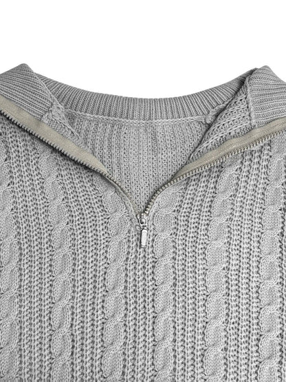 Women's Grey Cable Knit Pullover