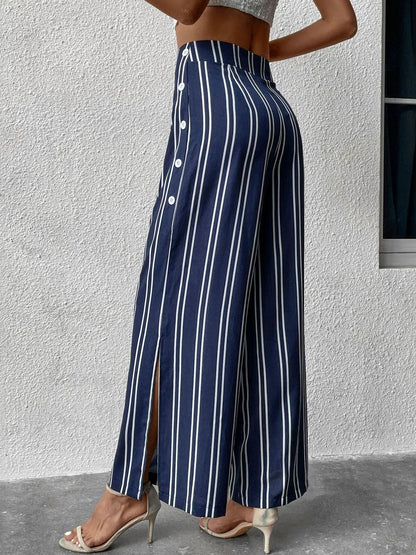 Women Striped Non Iron Trousers