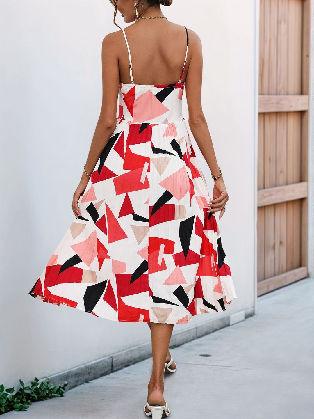Print A-Line Midi Dress