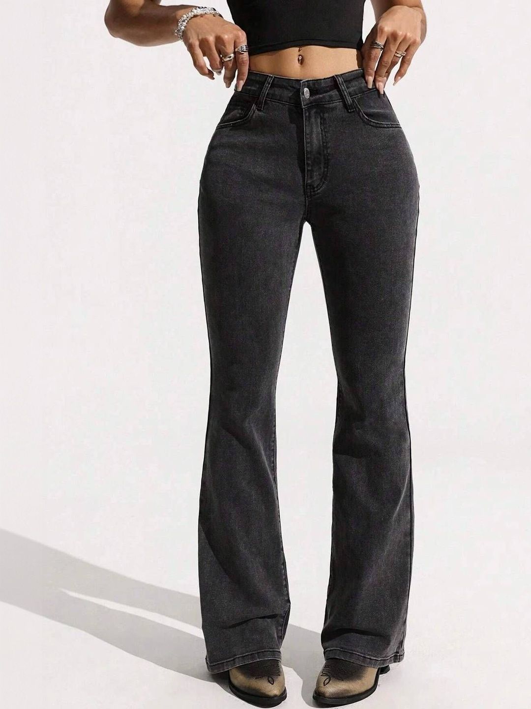 Women Bootcut High-Rise Light Fade Stretchable Jeans
