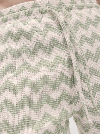 Crochet Woven Design Shirt with Shorts