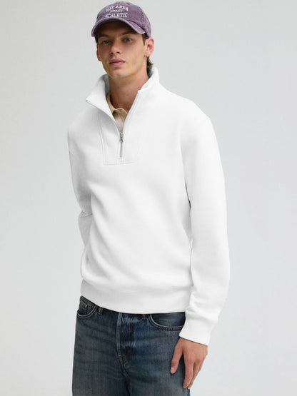 Men's White Sweatshirt Cotton Printed Regular Fit