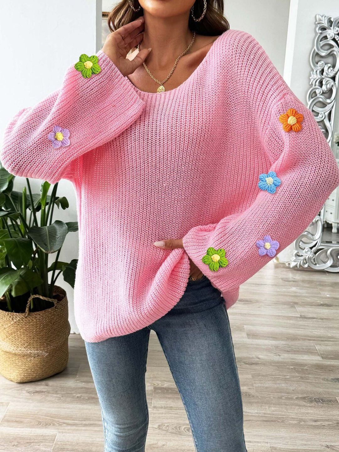 Women Pullover with Applique Detail