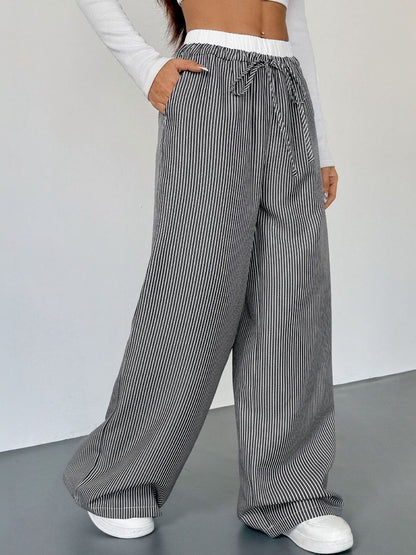 Women Striped Loose Fit Trousers