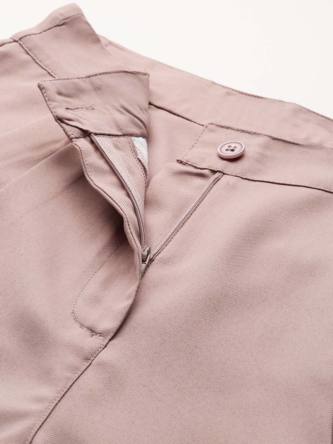 Women High-Rise Pleated Cargos Trousers