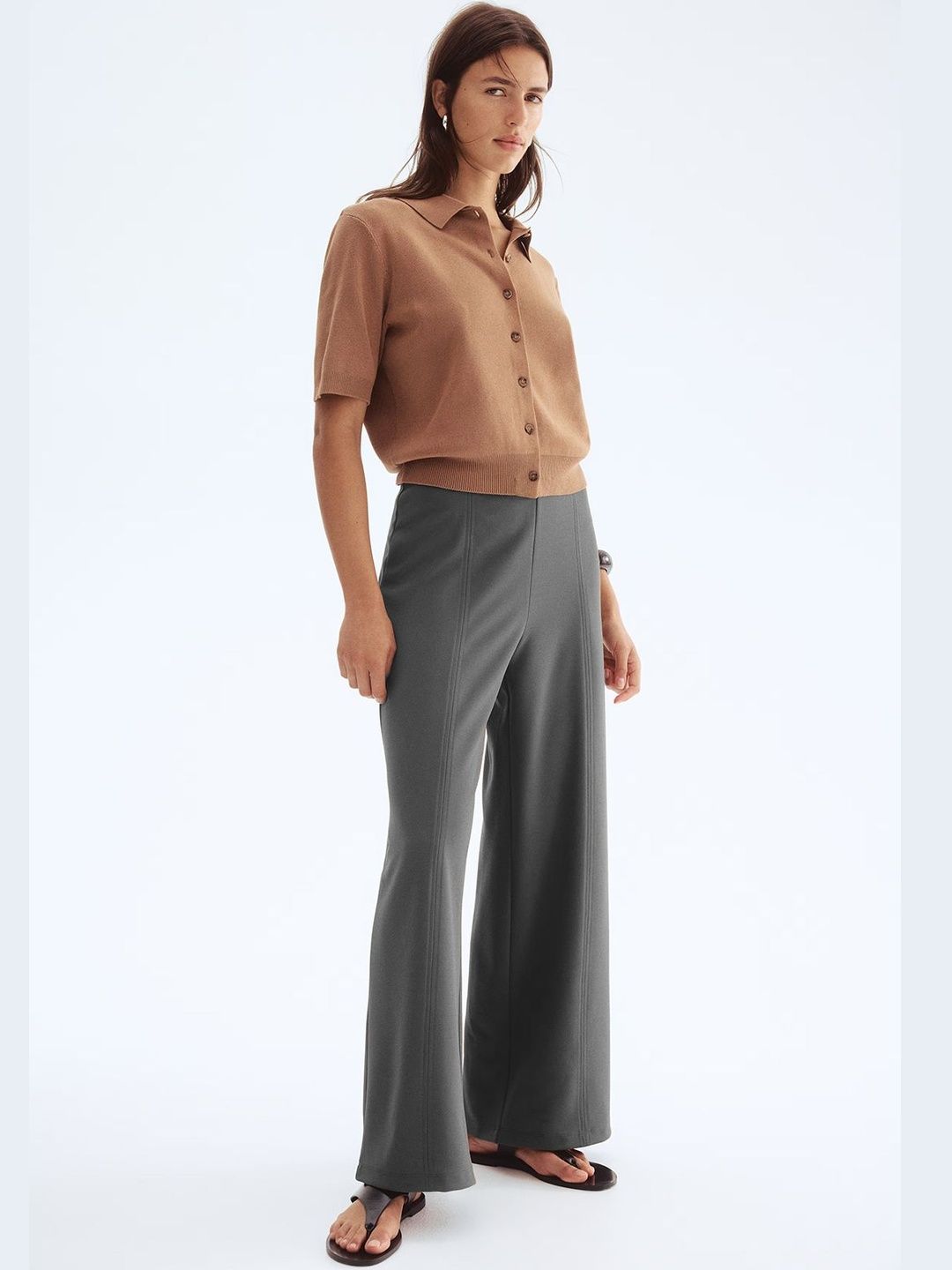 NOWI Women Straight Fit High-Rise Pleated Trousers