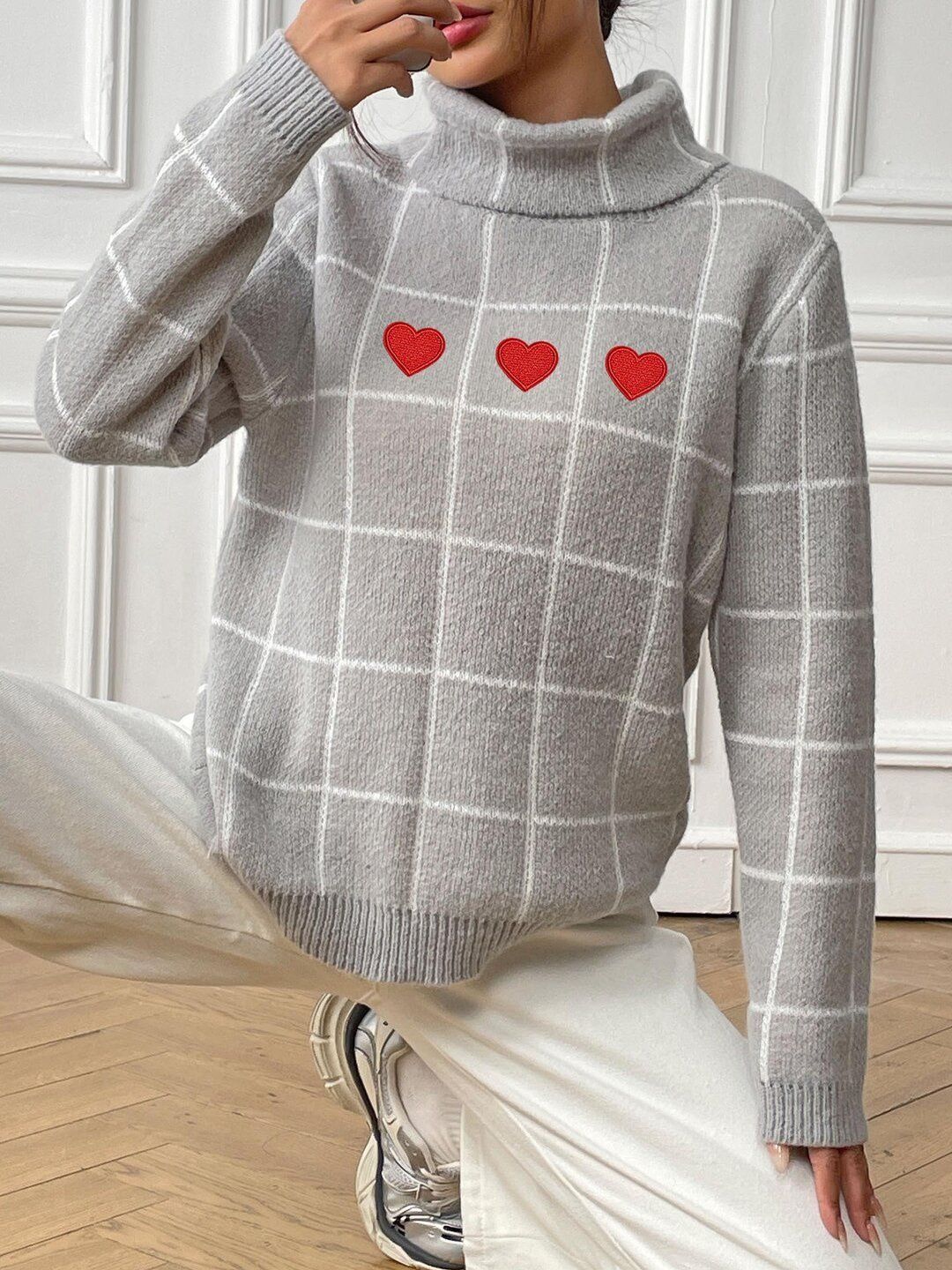Women Checked Pullover