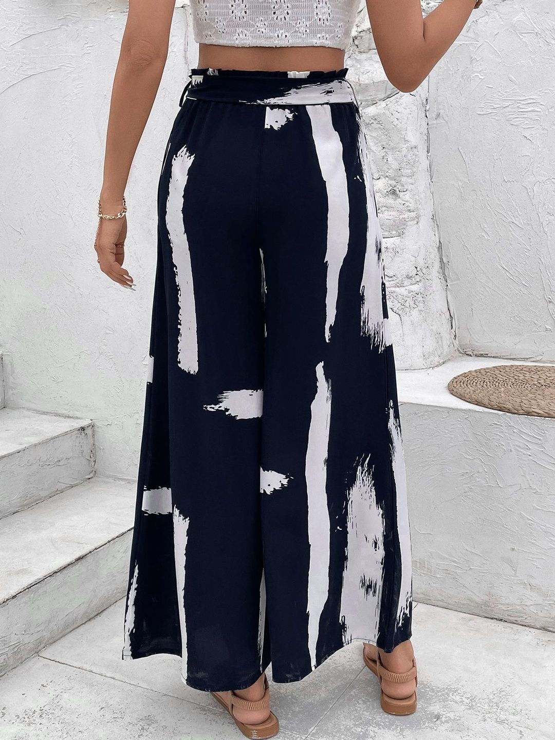 Women Printed Non Iron Trousers