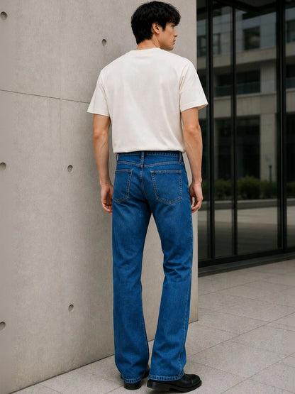 Men Bootcut Mid-Rise Light Fade Jeans