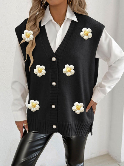 Women Sweater Vest with Embellished Detail