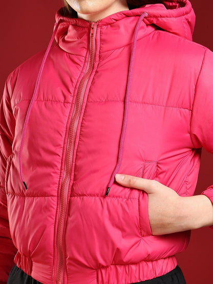 NOWI Women Solid Lightweight Crop Puffer Jacket