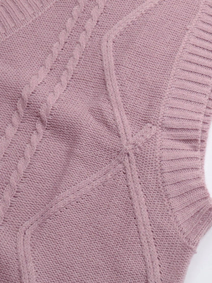 Women's Purple Cable Knit Sweater Vest