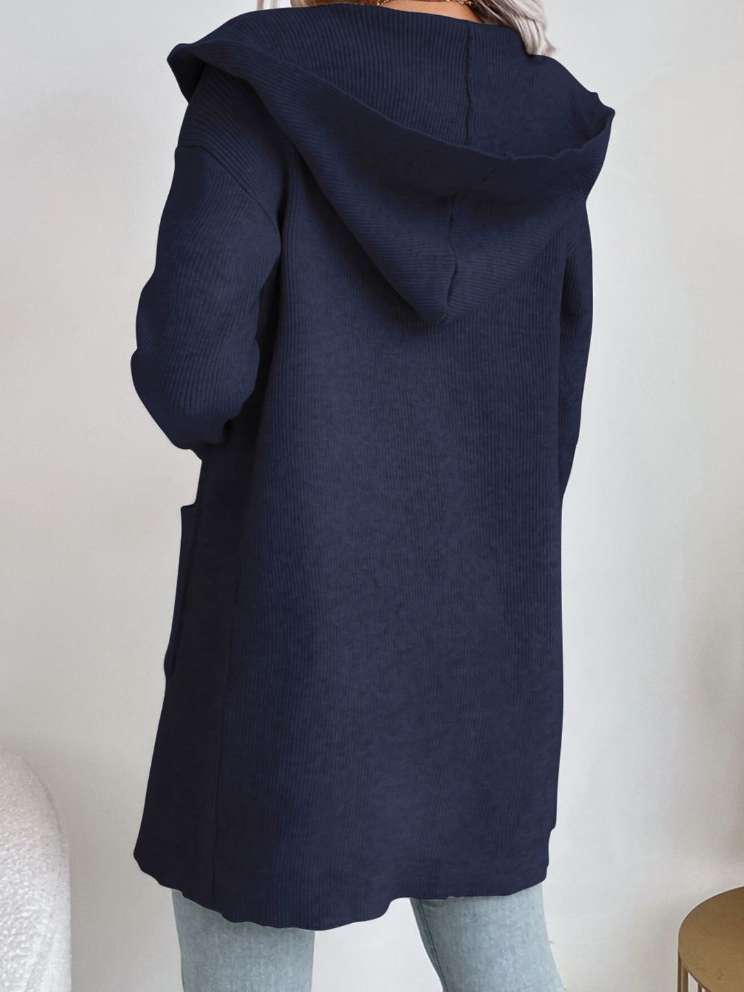 Women's Grey Nowi Women Ribbed Cardigan
