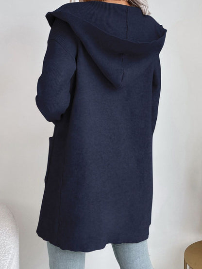 Women's Grey Nowi Women Ribbed Cardigan