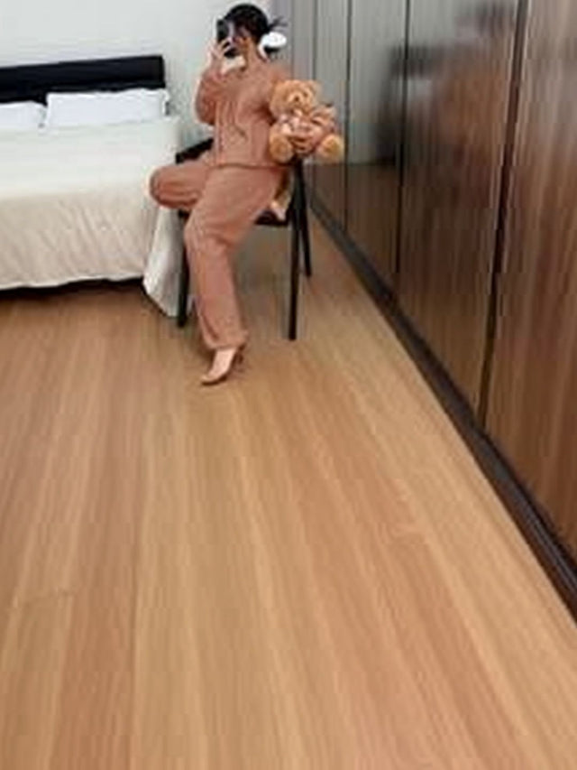 Round Neck Night Suits in Pink - Nowi Korean Fashion