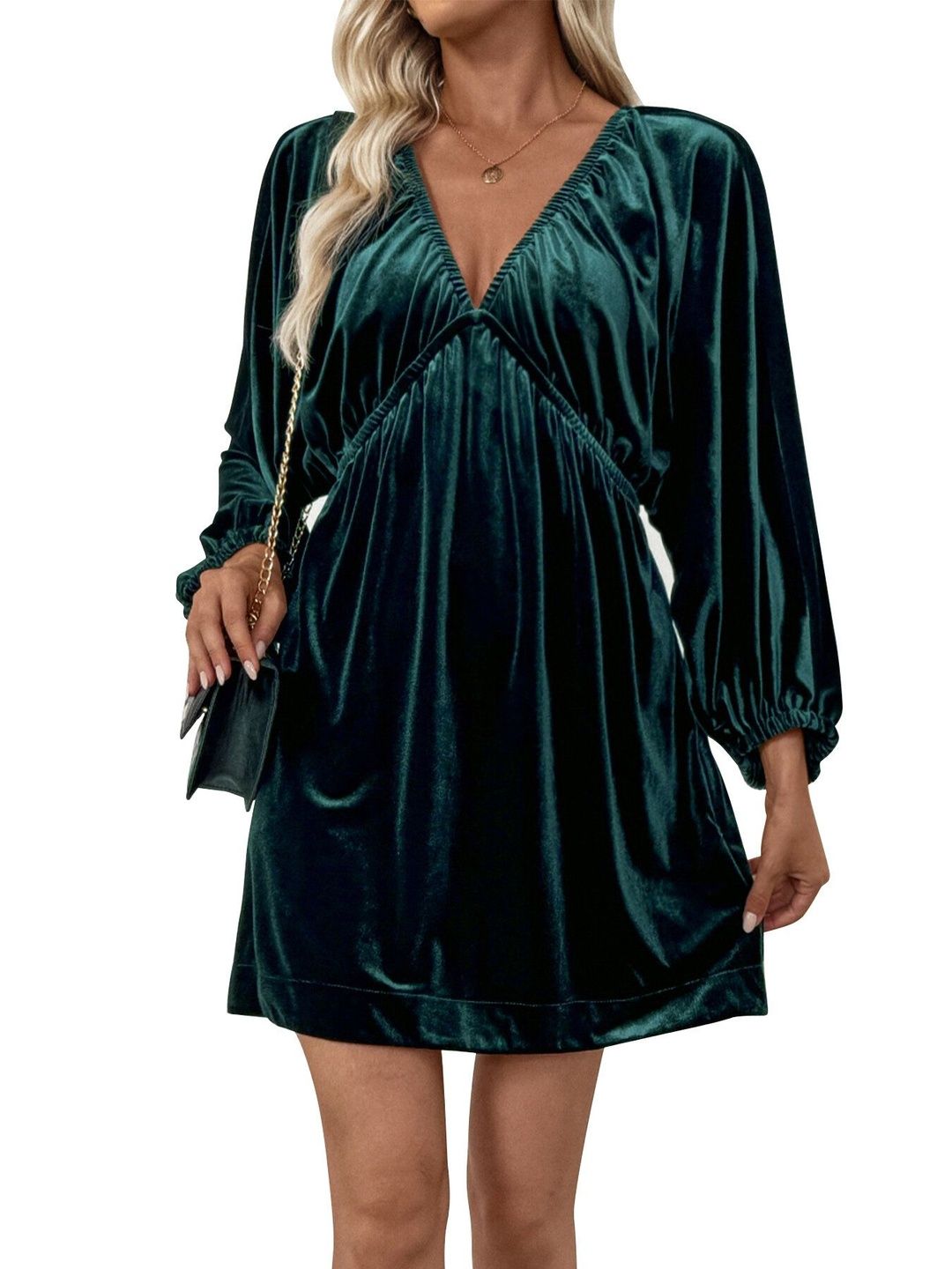Fit & Flare Dress in Green Style 716 - Nowi Korean Fashion