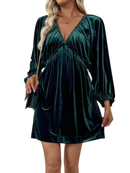 Fit & Flare Dress in Green Style 716 - Nowi Korean Fashion