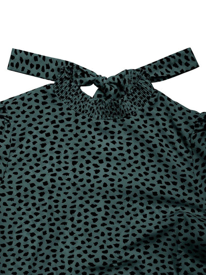 Women's Green Animal Print Fit & Flare Dress