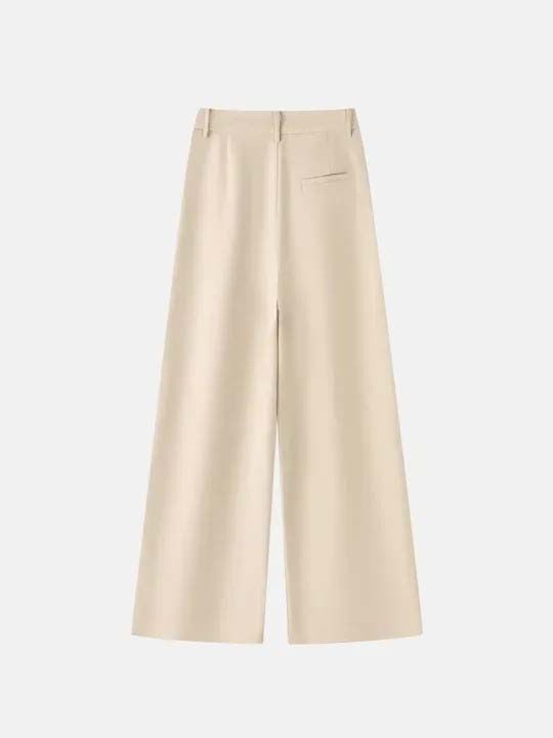 Women High-Rise Pleated Zip Trousers
