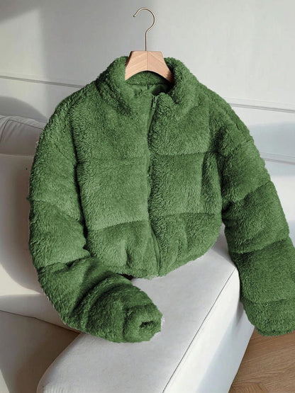 NOWI Women Woollen Crop Open Front Jacket