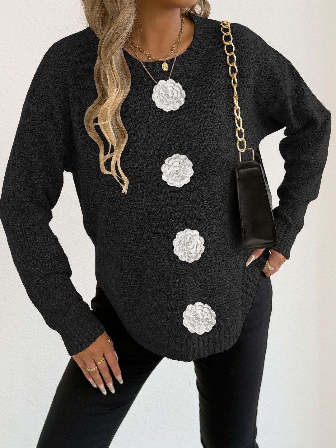 Women Pullover with Applique Detail