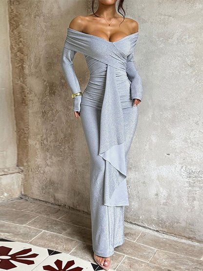 Off-Shoulder Bodycon Maxi Dress