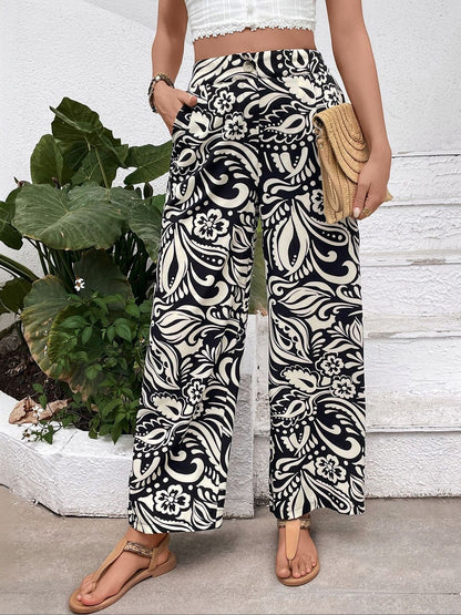 Women Floral Printed Non Iron Trousers