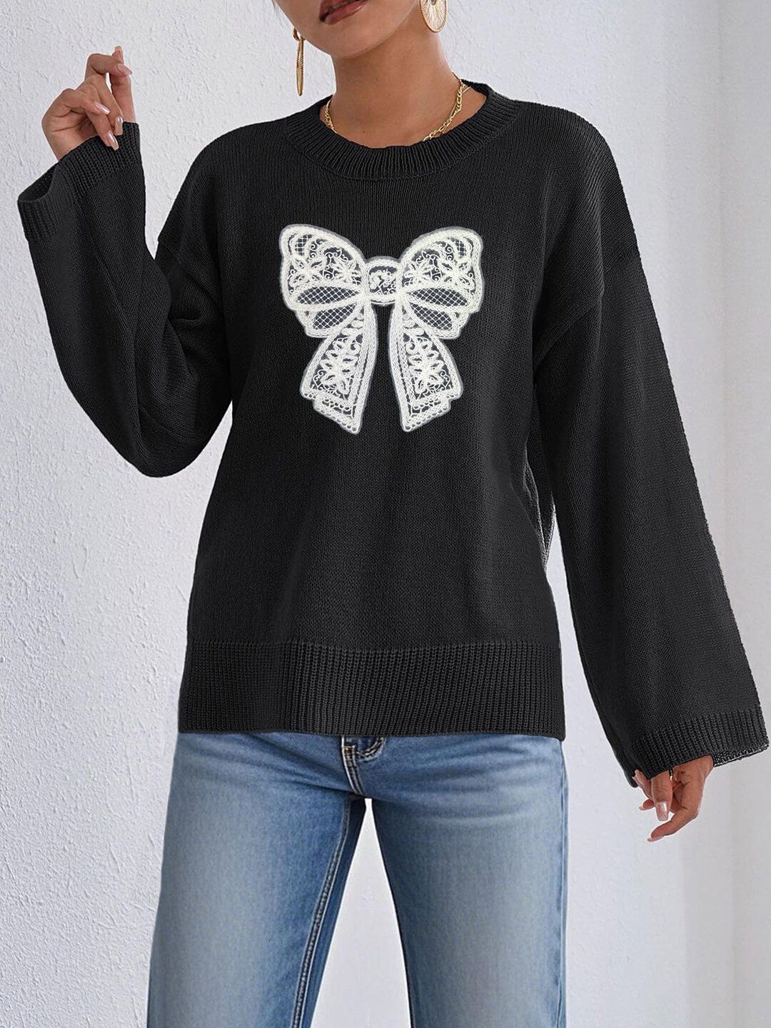 Women Pullover with Embroidered Detail