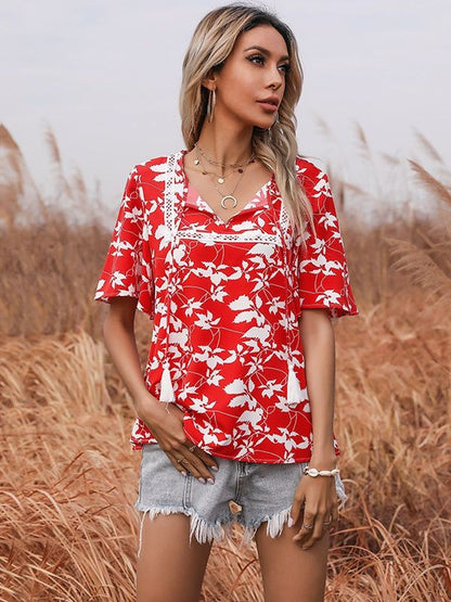Floral Print Cotton Top