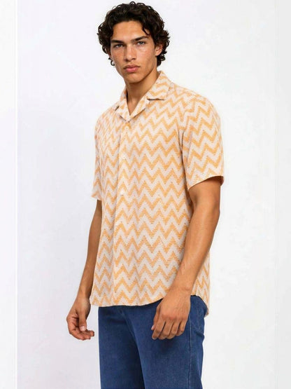 Men Chevron Casual Shirt