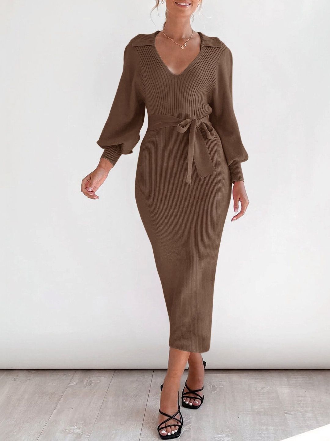 A-Line Midi Dress - Nowi Korean Fashion
