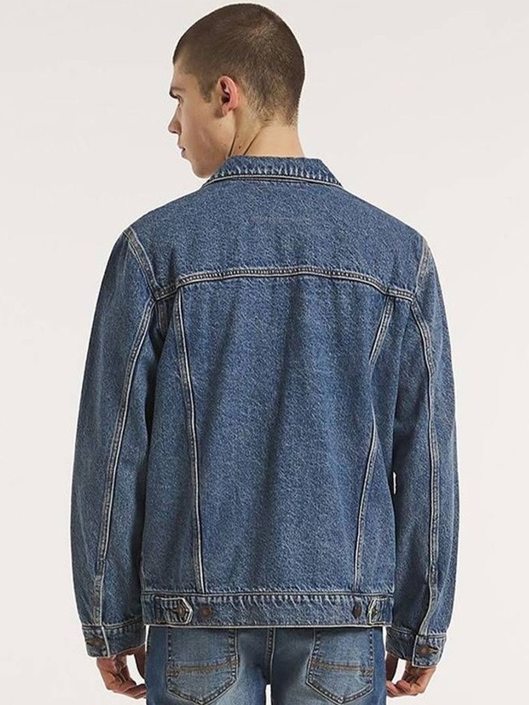 NOWI Men Regular Fit Solid Denim Jacket