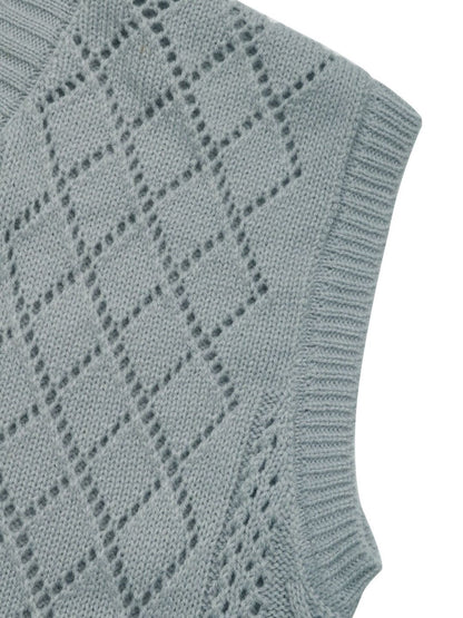 Women's Grey Argyle Sweater Vest