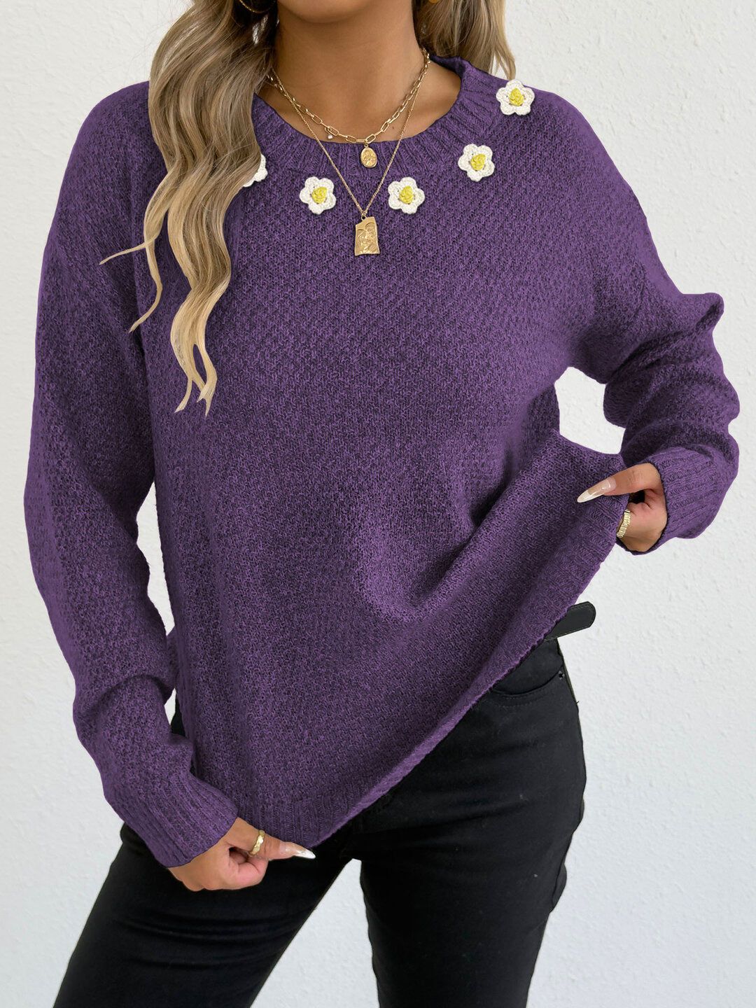 Women Pullover with Embellished Detail