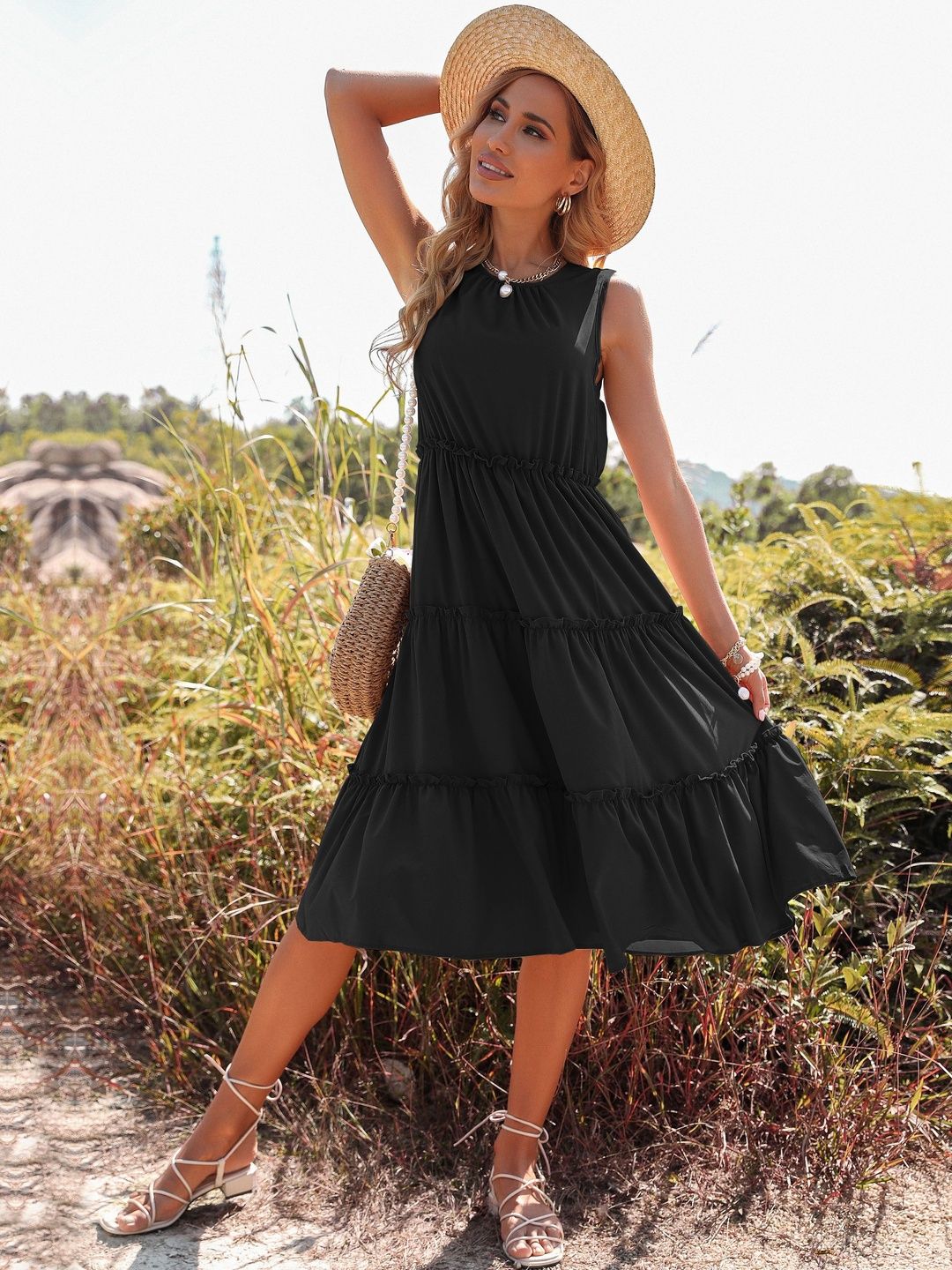 Liva Fit & Flare Midi Dress