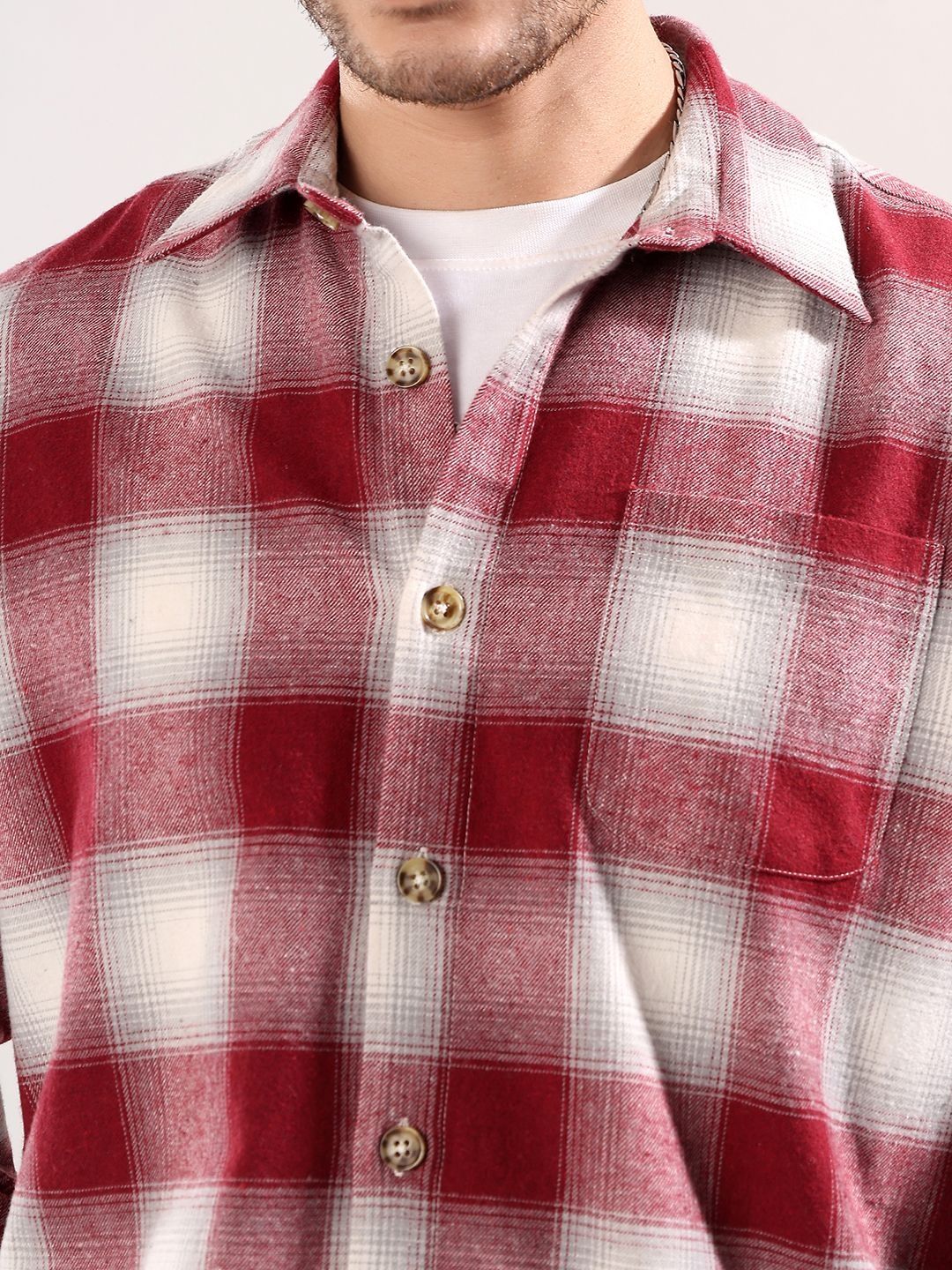NOWI Men Tartan Checks Checked Casual Shirt