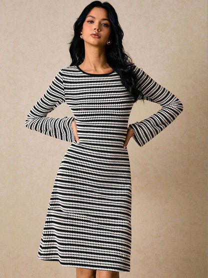 Striped A-Line Dress