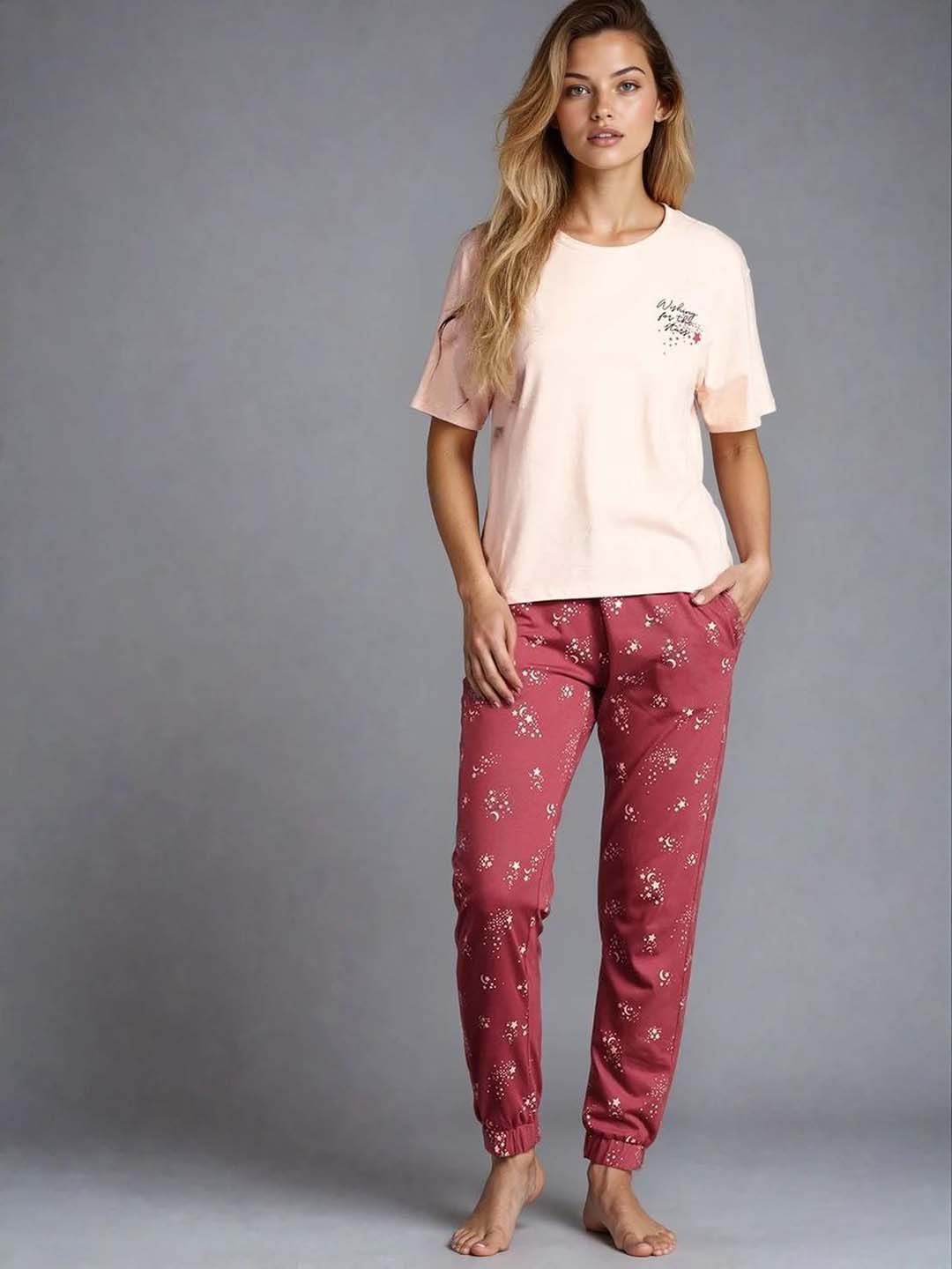 Printed Night suit in Multicolor - Nowi Korean Fashion