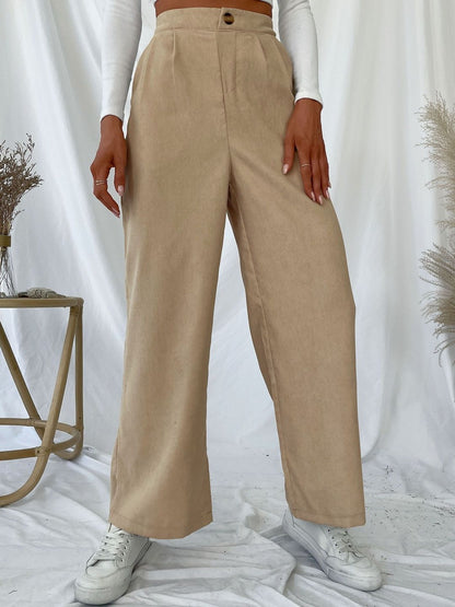 Women Loose Fit High-Rise Pleated Trousers