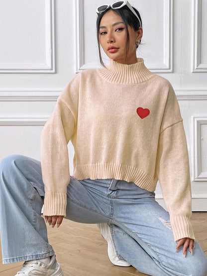 Women Crop Pullover with Embroidered Detail