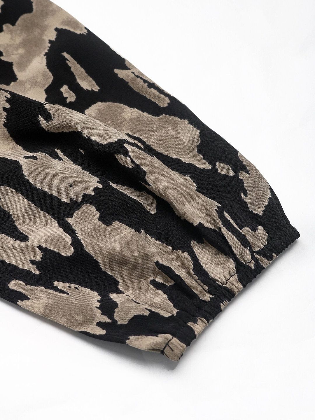 Women's Black Print Shirt Midi Dress Blend Printed