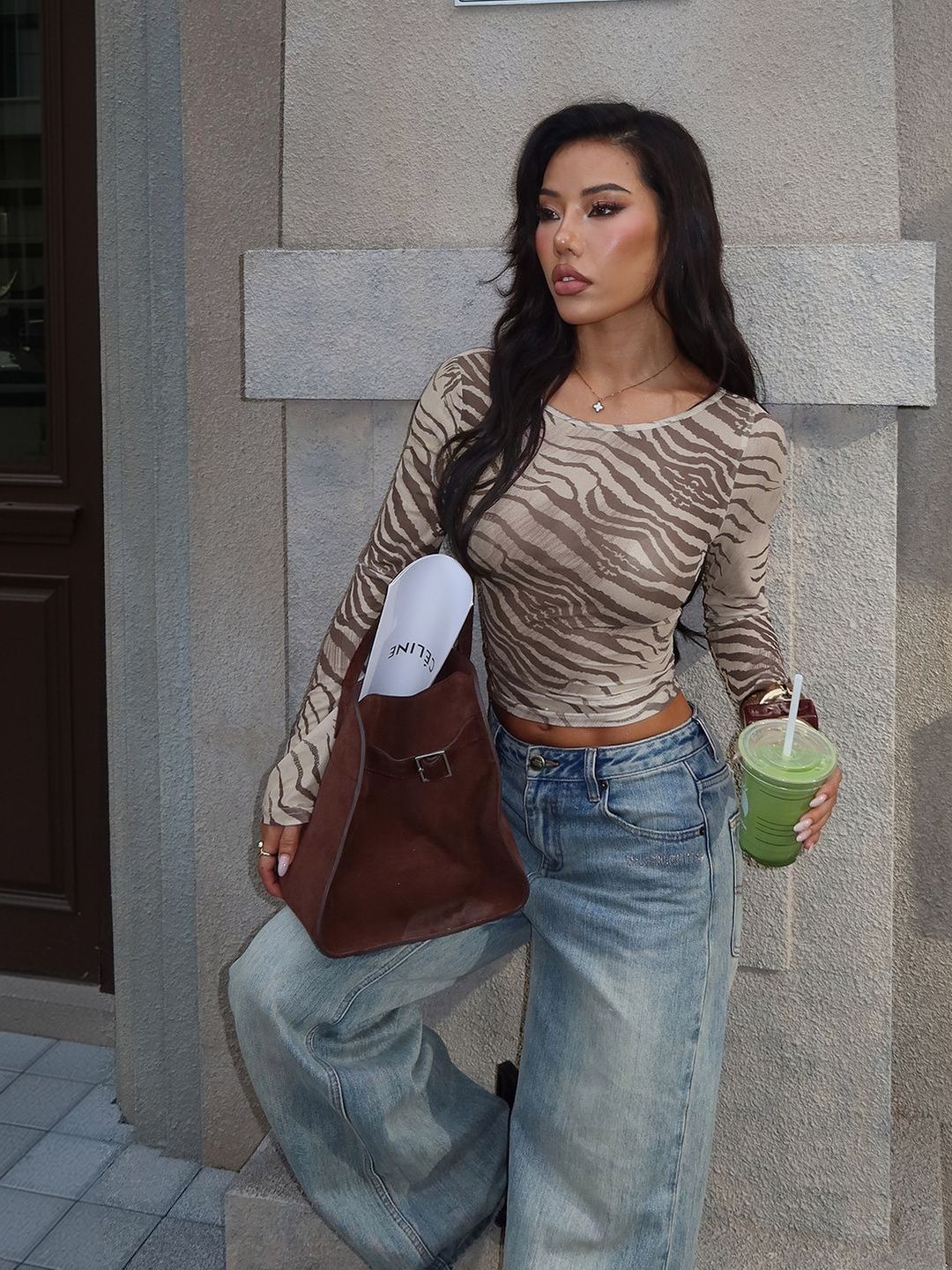 NOWI Print Cotton Crop Top