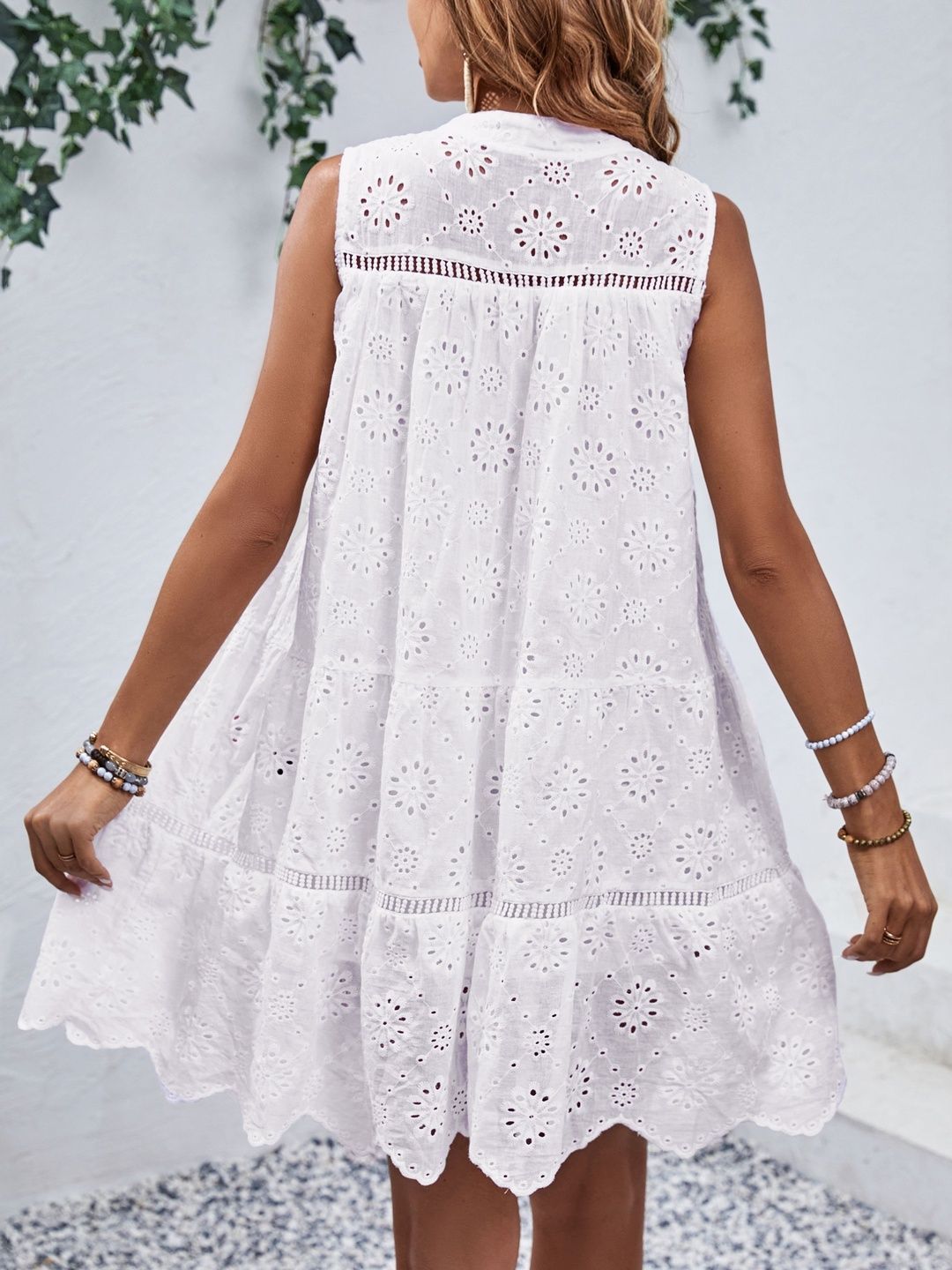 Floral Embroidered A-Line Dress