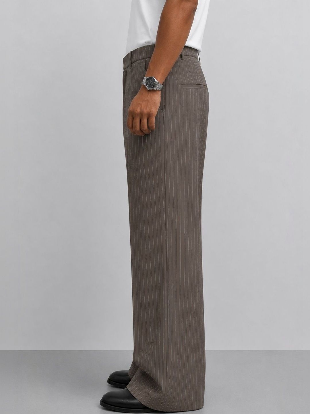 Men Striped Relaxed Easy Wash Trousers