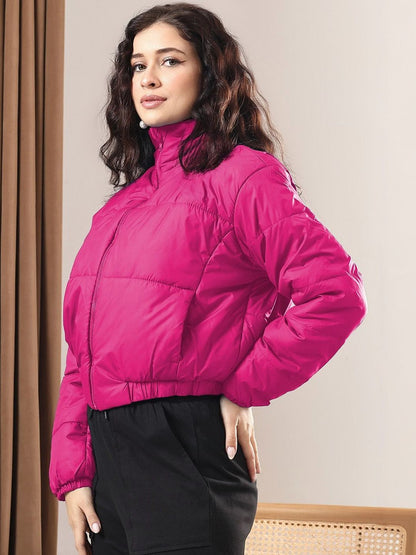 Stand Colla Lightweight Crop Puffer Jacket