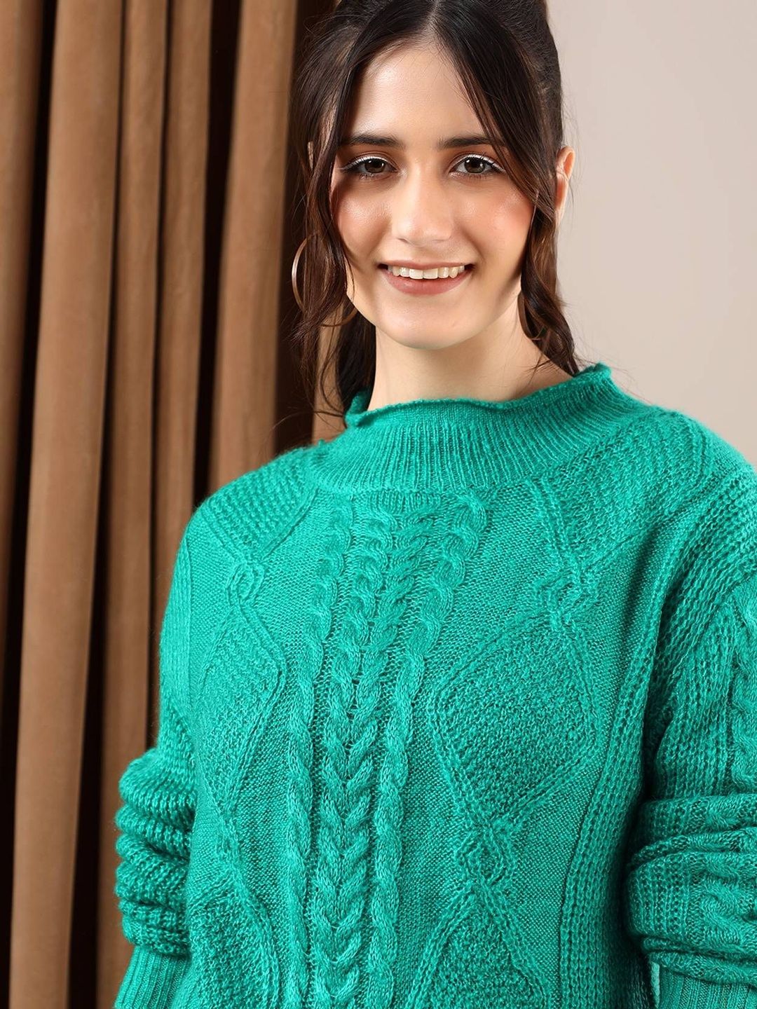 NOWI Women Cable Knit Woollen Pullover