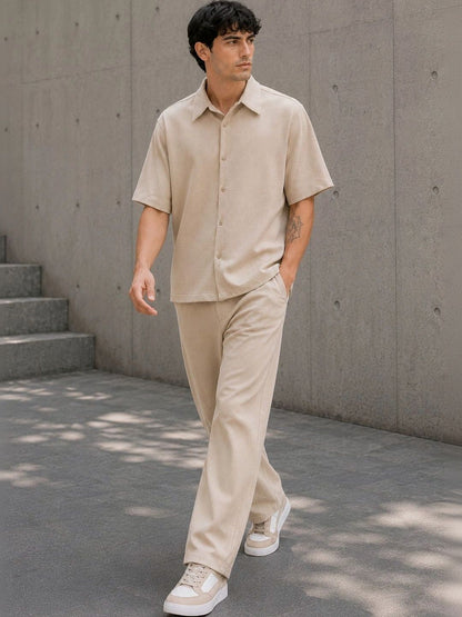 Solid Shirt with Trousers