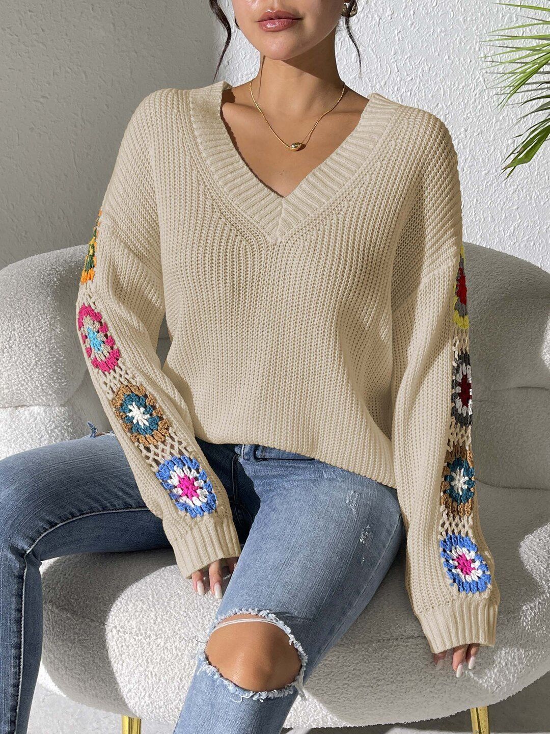 Women Colourblocked Ribbed Pullover