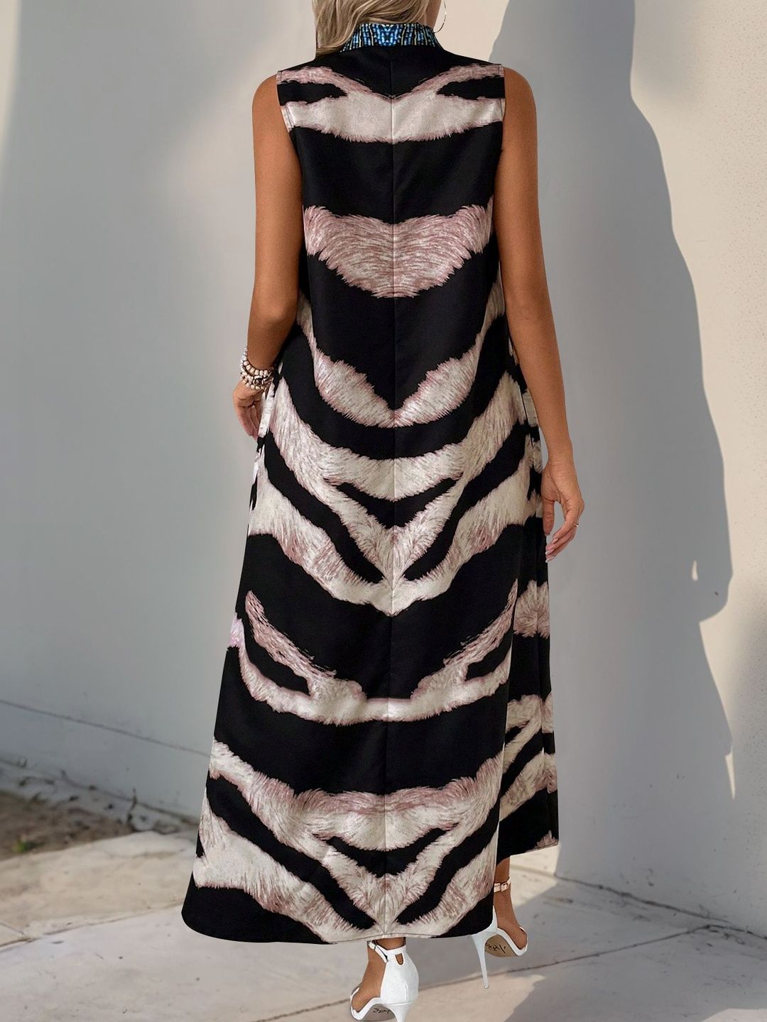 Animal Print A-Line Maxi Dress